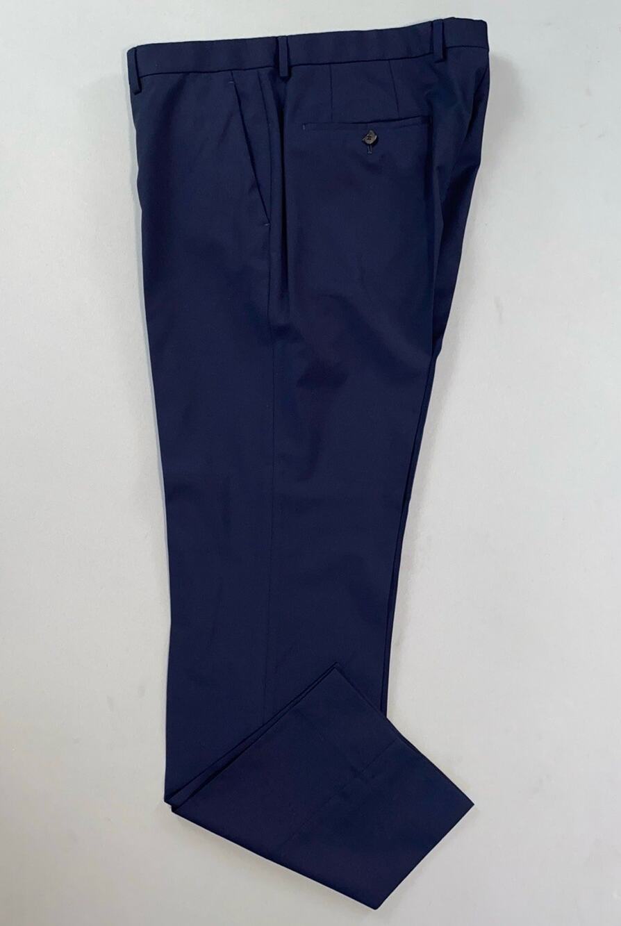 Hugo Boss Huge2/Genius1 Flat Front Wool Dress Pants, Slacks. Navy, 44L (36X33)
